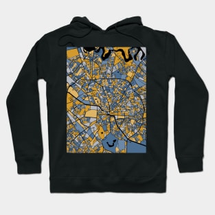 Bucharest Map Pattern in Blue & Gold Hoodie